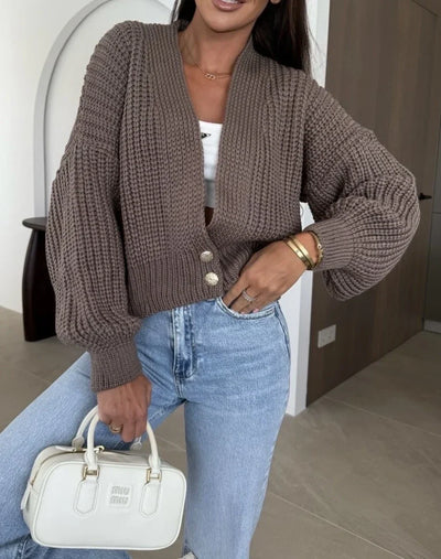 Siamluna™ |Cardigan en maille avec bouton